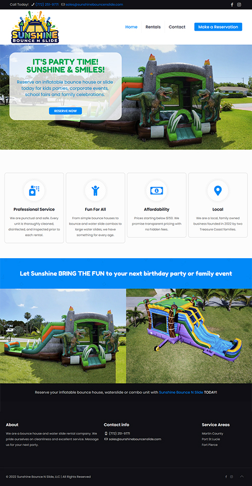 Sunshine Bounce N Slide home page